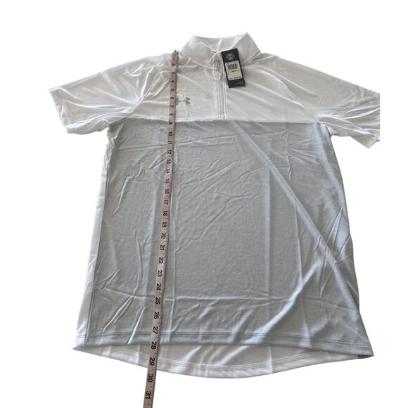Under Armour Mens HeatGear Loose Fit UA White & Grey Polo Shirt Size Medium NWT - Picture 7 of 8